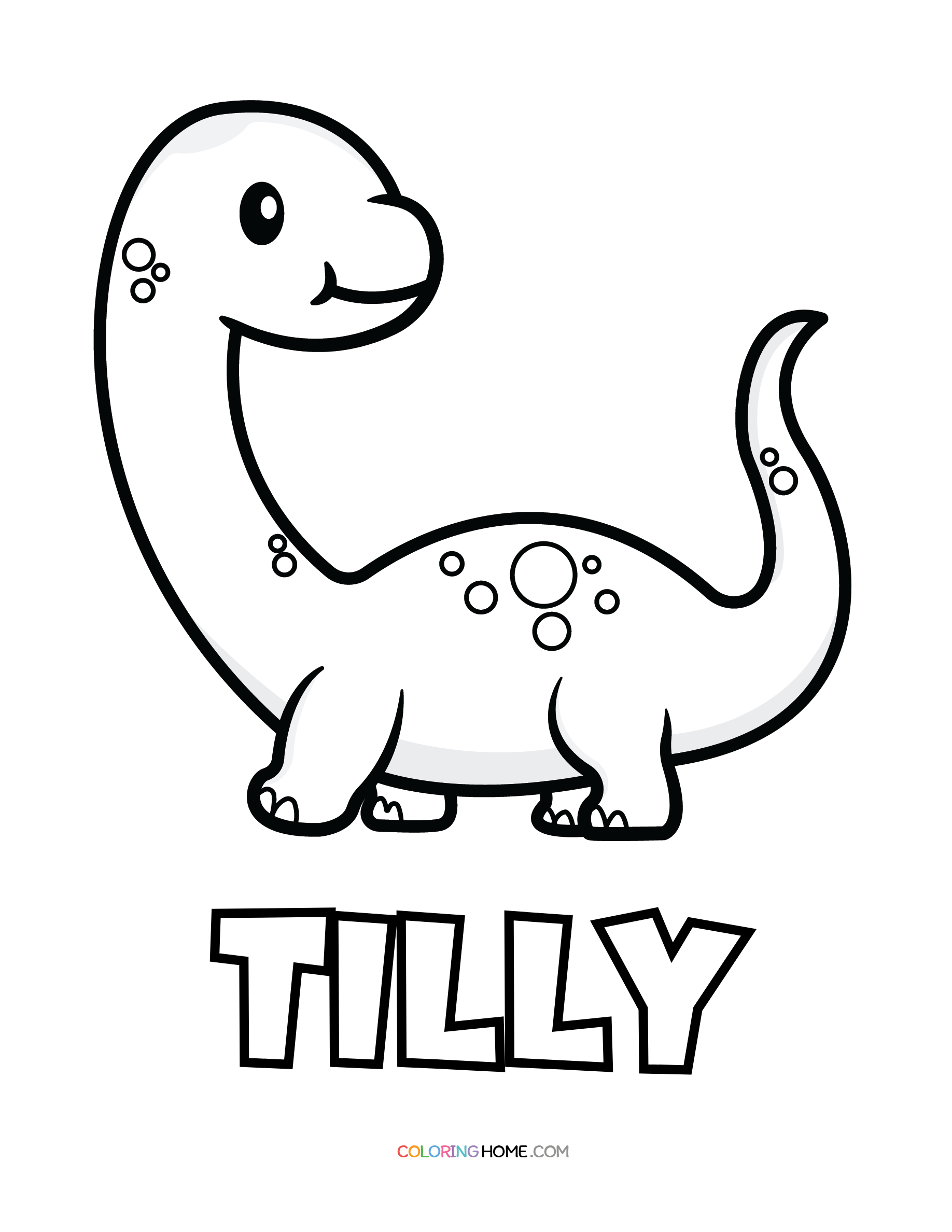 Tilly dinosaur coloring page