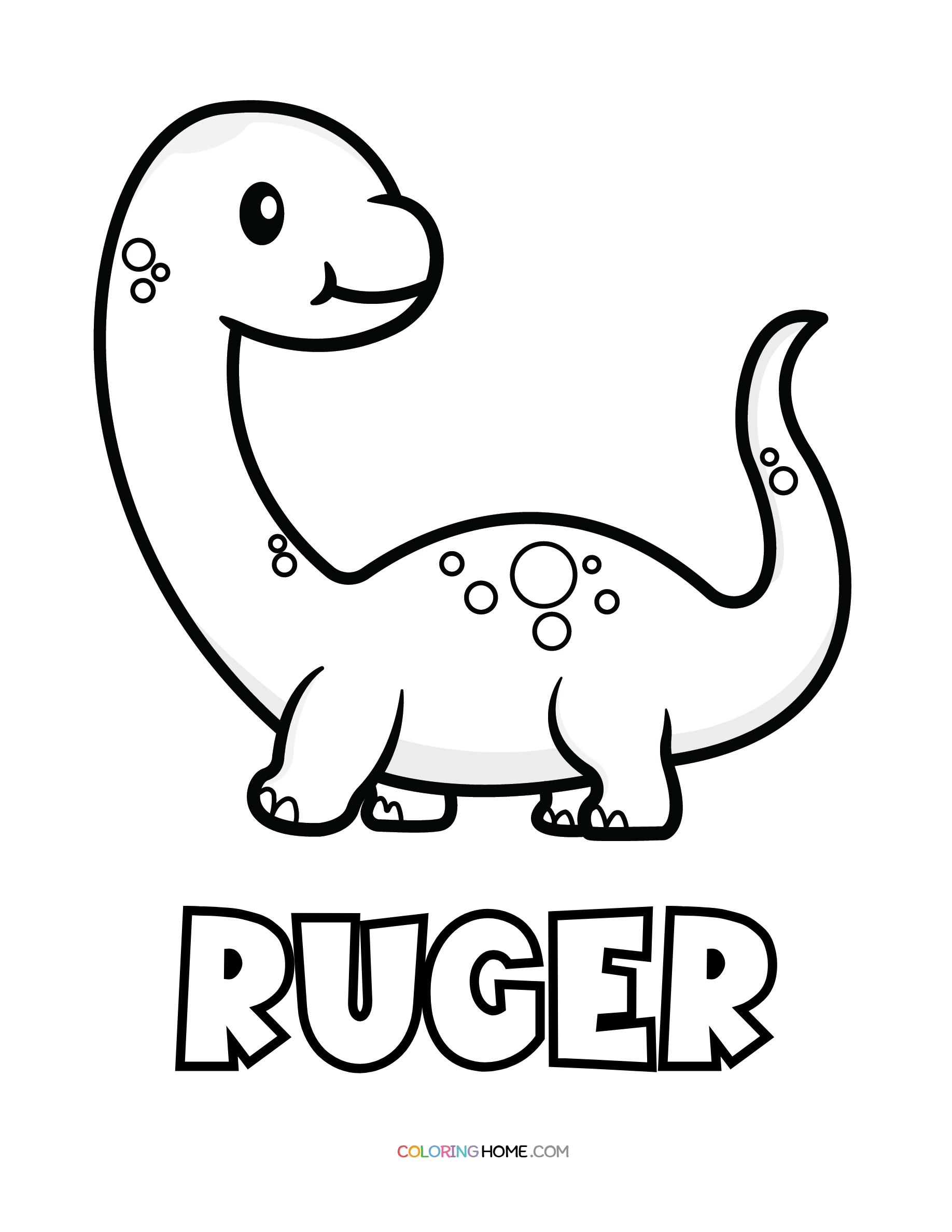 Ruger dinosaur coloring page