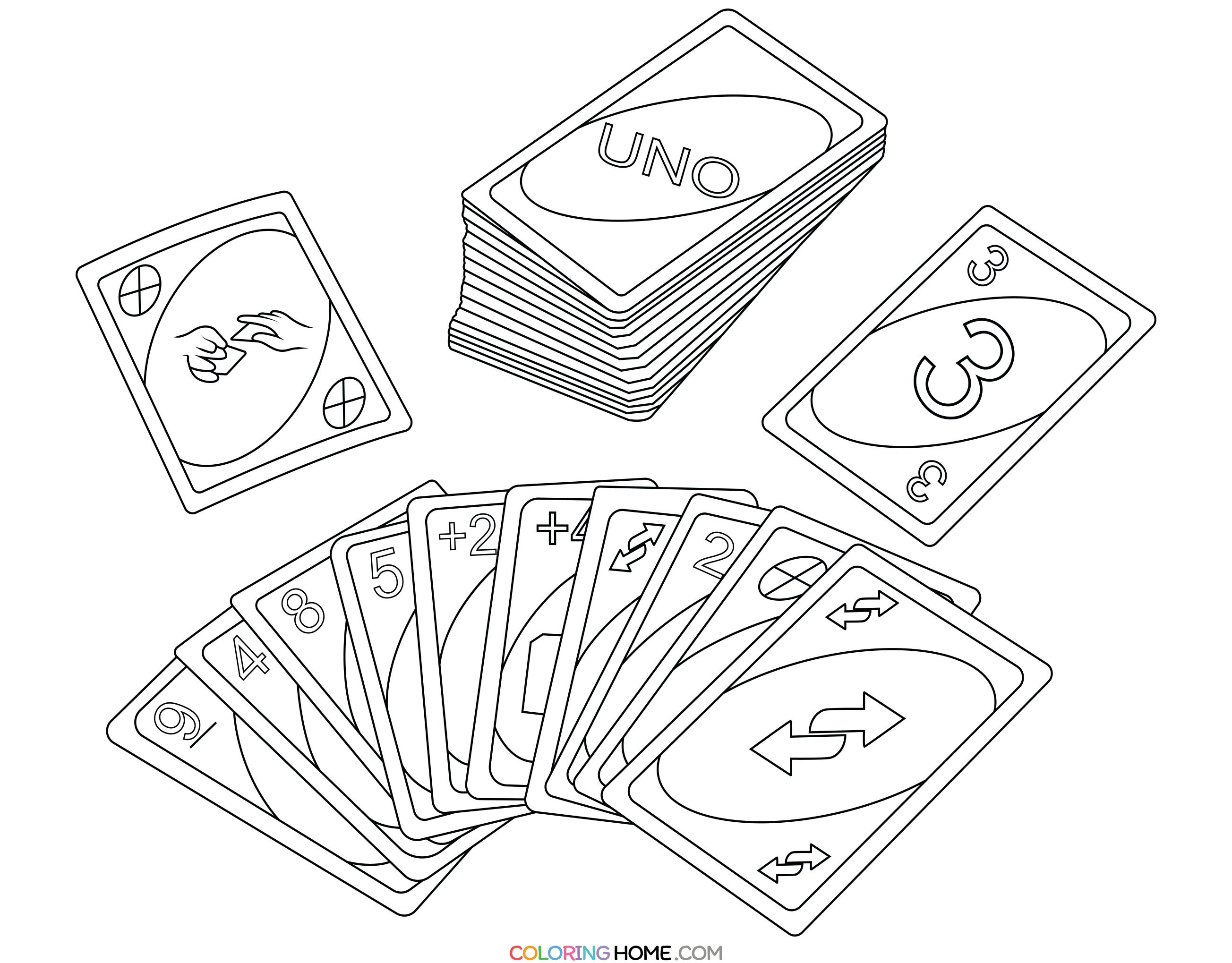 Uno coloring page