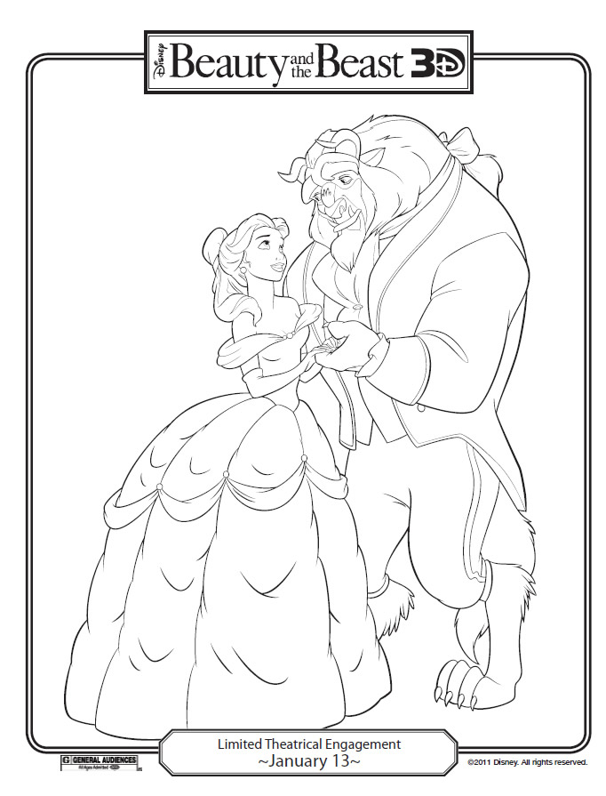 Belle And Beast Dance Printables For Kids Coloring Nation