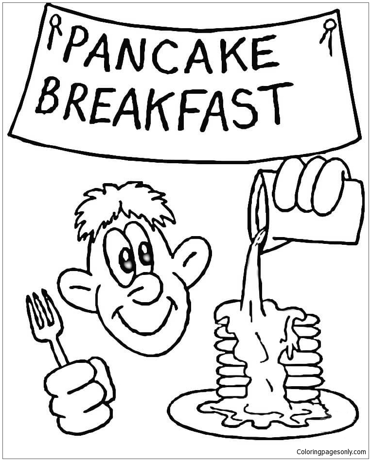 Pancake Breakfast Coloring Page - Free Coloring Pages Online