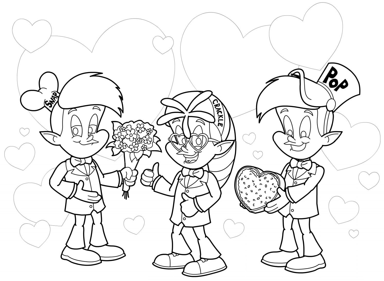 rice krispies characters. snap, crackle, pop | Vintage coloring books,  Valentines day coloring, Coloring books