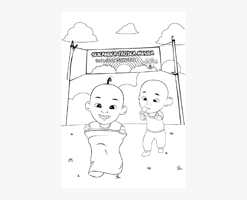 Upin & Ipin Colouring Pages - Mewarna Poster Anti Dadah, HD Png Download -  kindpng