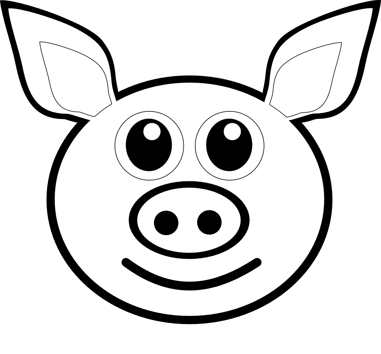 İllustration of the Pig Face Coloring Page free image download