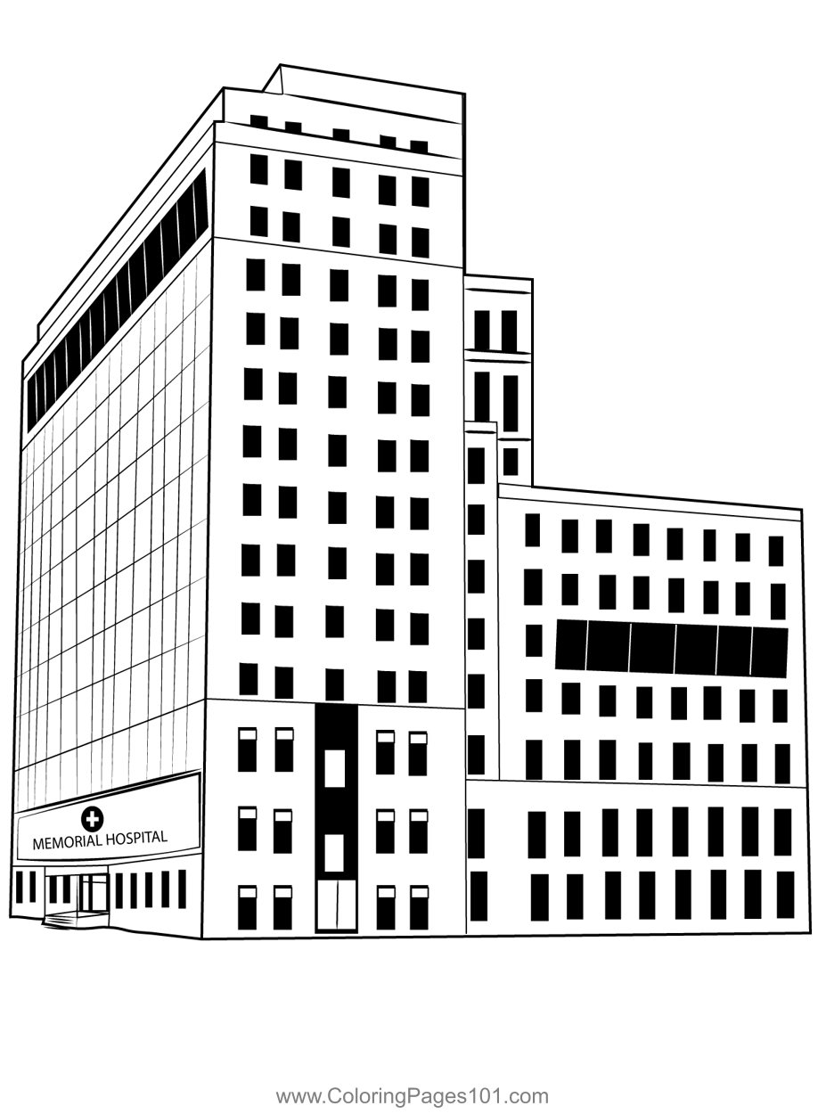 Memorial Hospital Coloring Page for Kids - Free Hospitals Printable Coloring  Pages Online for Kids - ColoringPages101.com | Coloring Pages for Kids