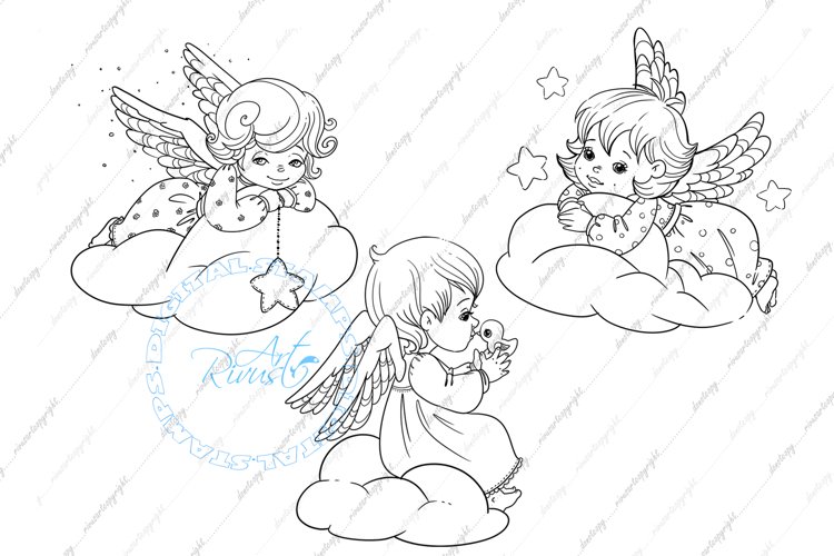 Angels Coloring Pages | Design Bundles