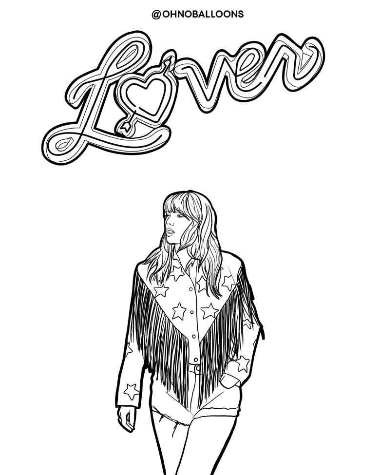 Lover Taylor Swift Coloring Pages ...