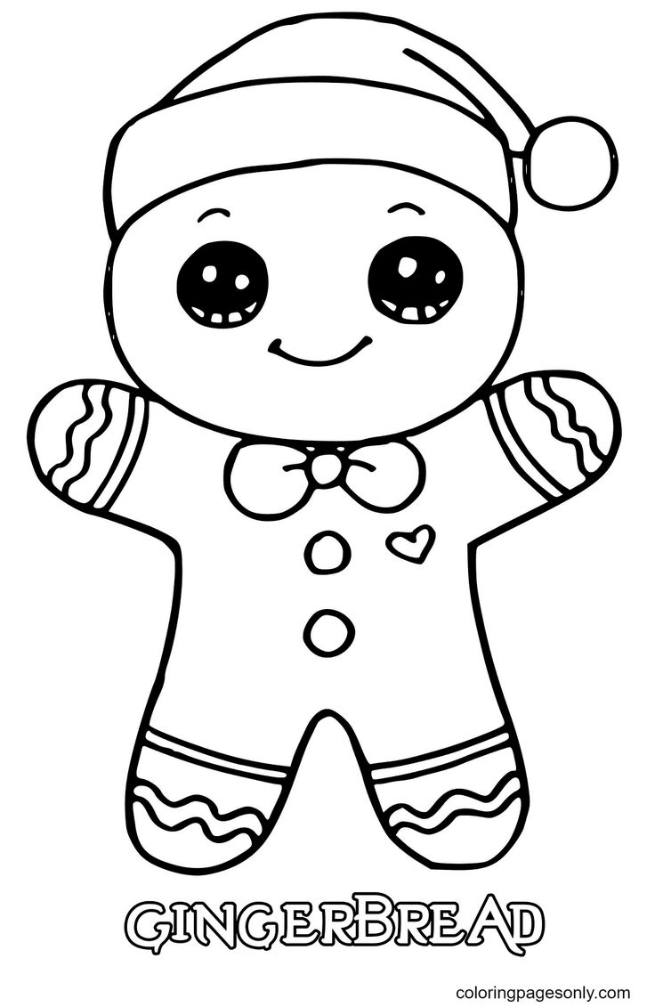 Gingerbread Man Christmas Coloring Page ...