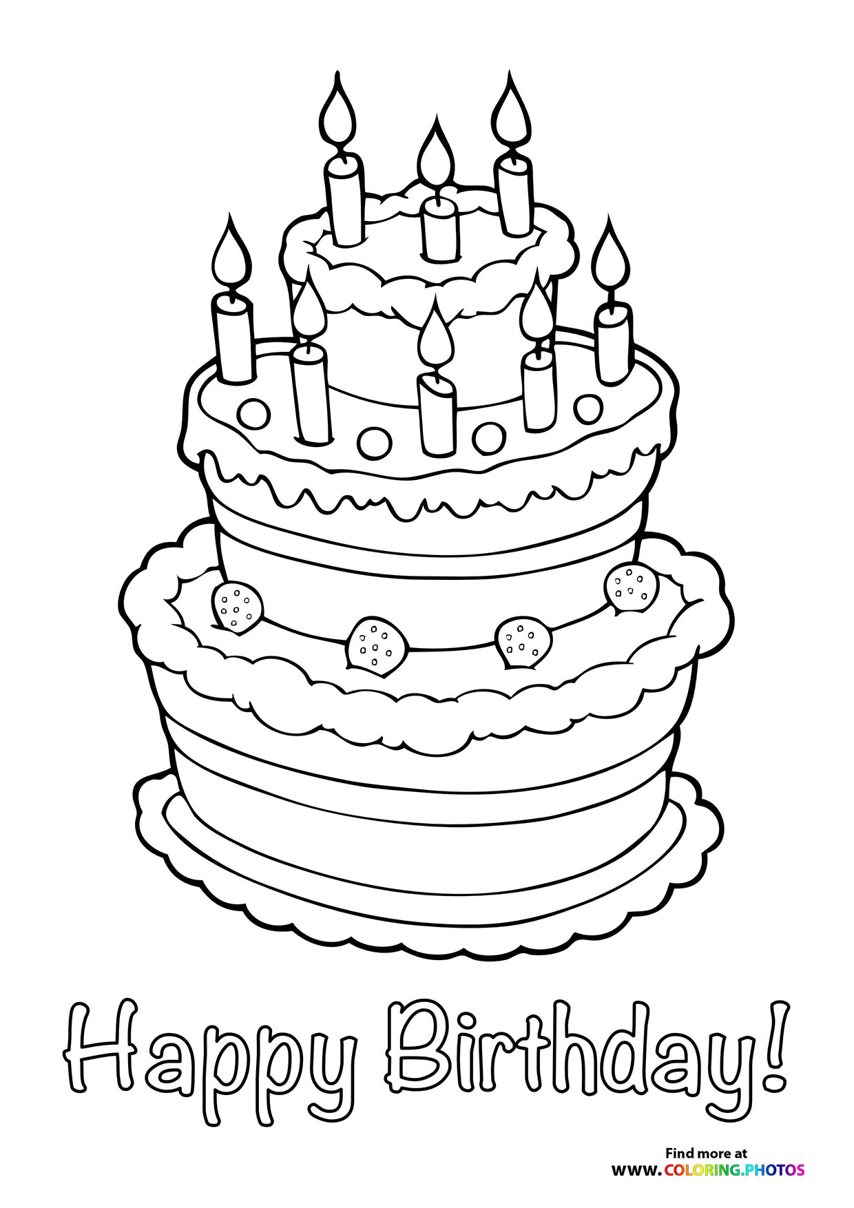 Happy birthday cake - Coloring Pages ...