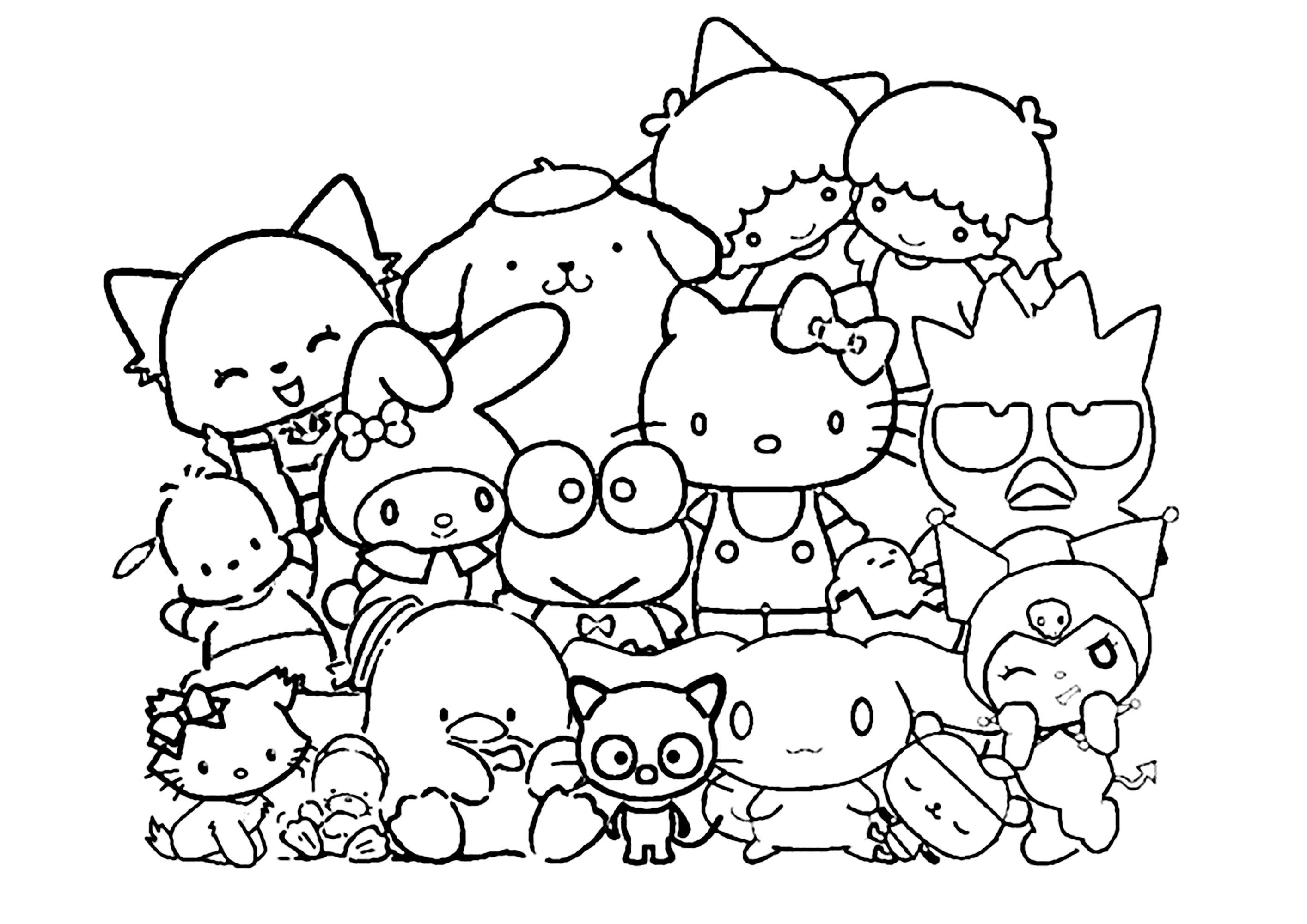 Sanrio characters: Hello Kitty, Kuromi ...