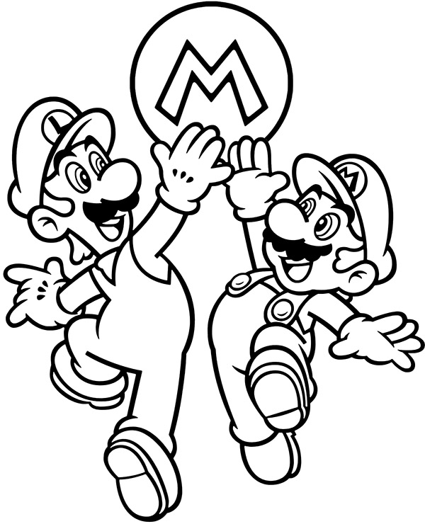 Printable coloring page Mario & Luigi ...