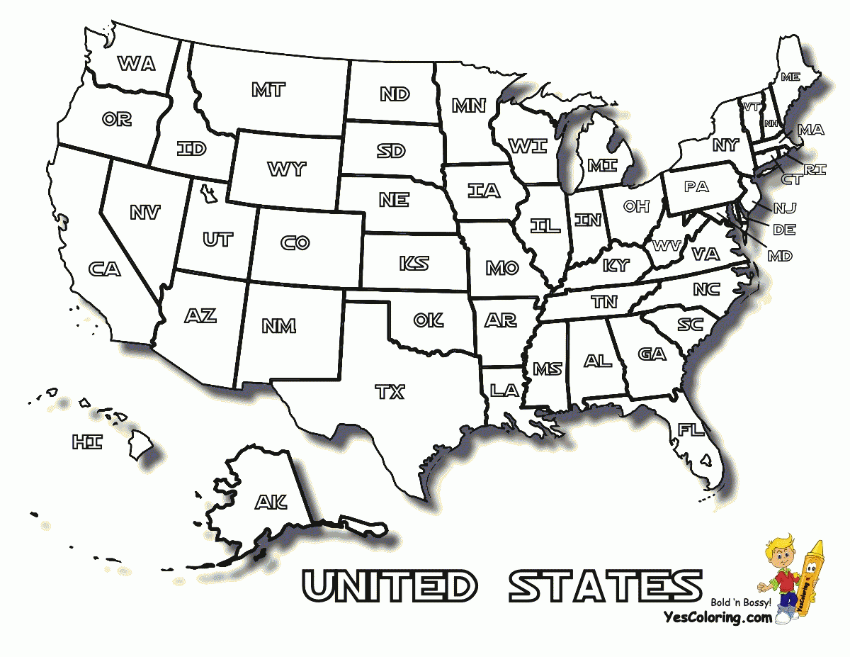 United States Map Coloring Page - Widetheme