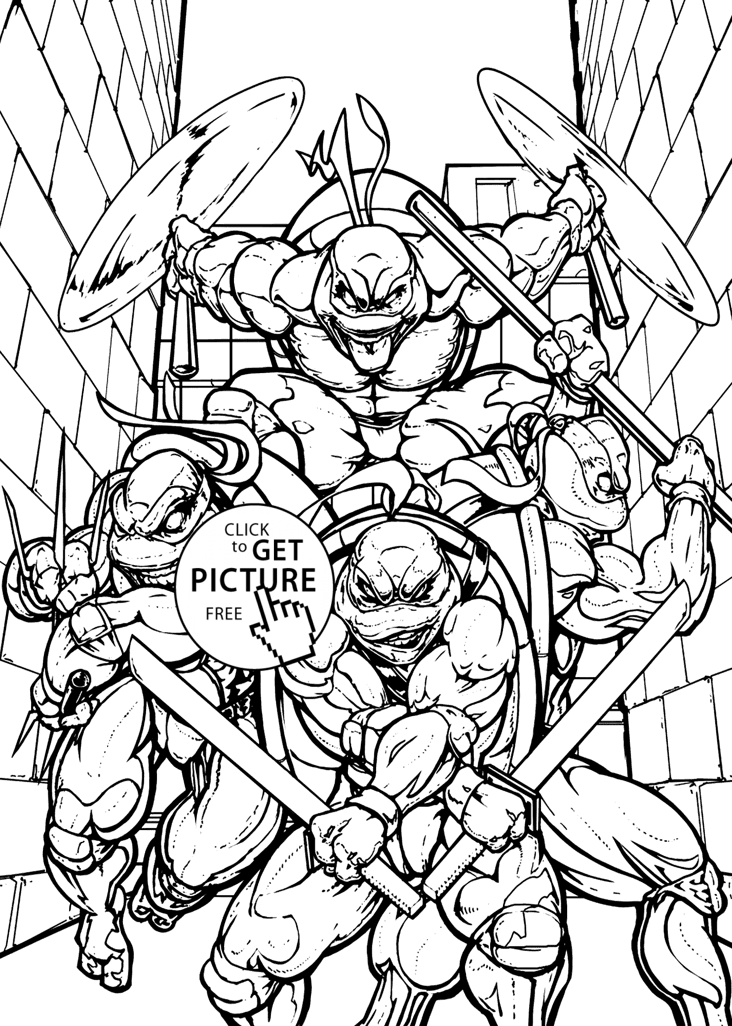 Teenage Mutant Ninja all coloring pages for kids, printable free