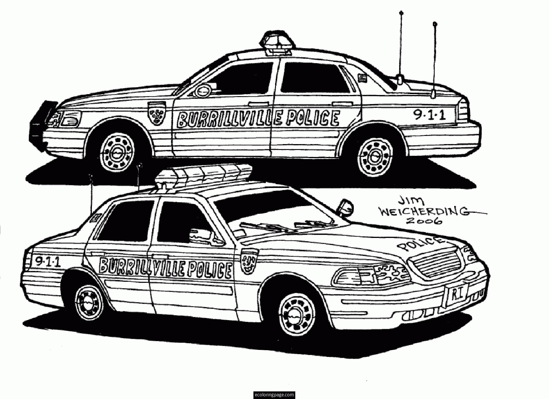 Free Colouring Pages Of Police Cars - High Quality Coloring Pages