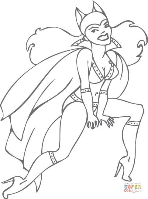 Pin-up Batgirl coloring page | Free Printable Coloring Pages