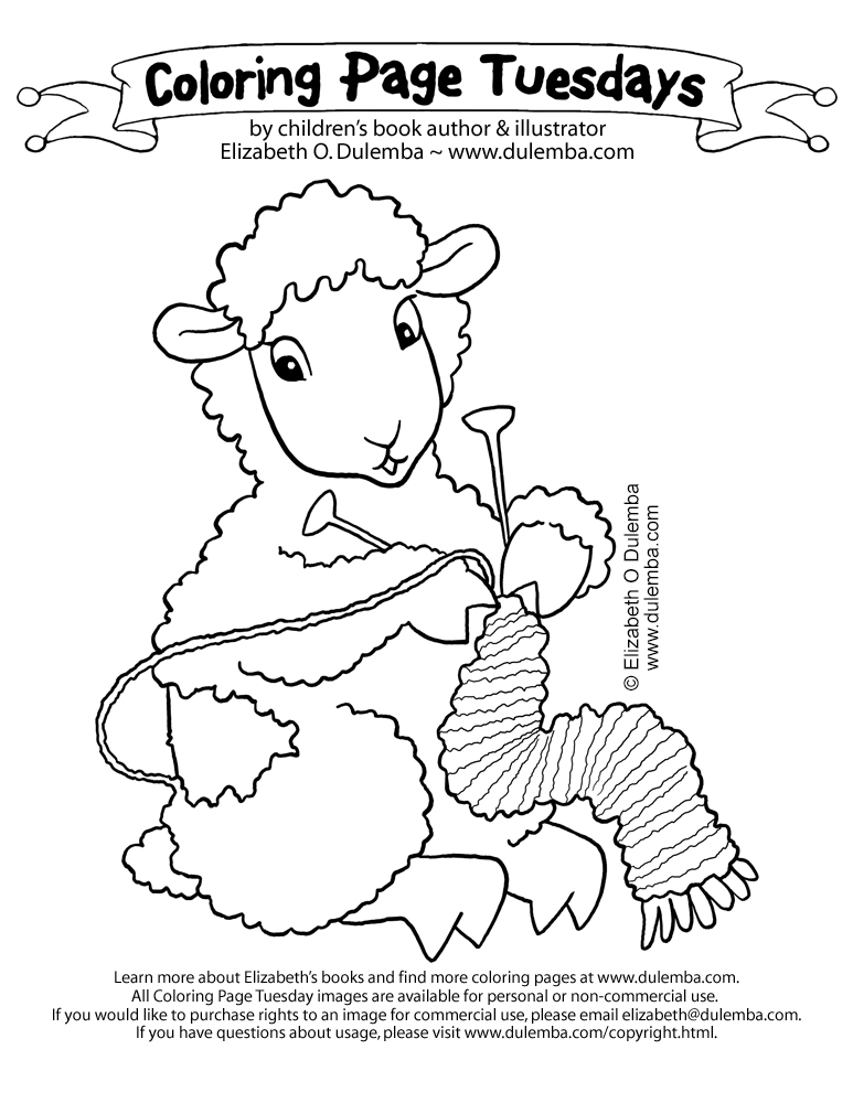 dulemba: Coloring Page Tuesday - Knitting Sheep