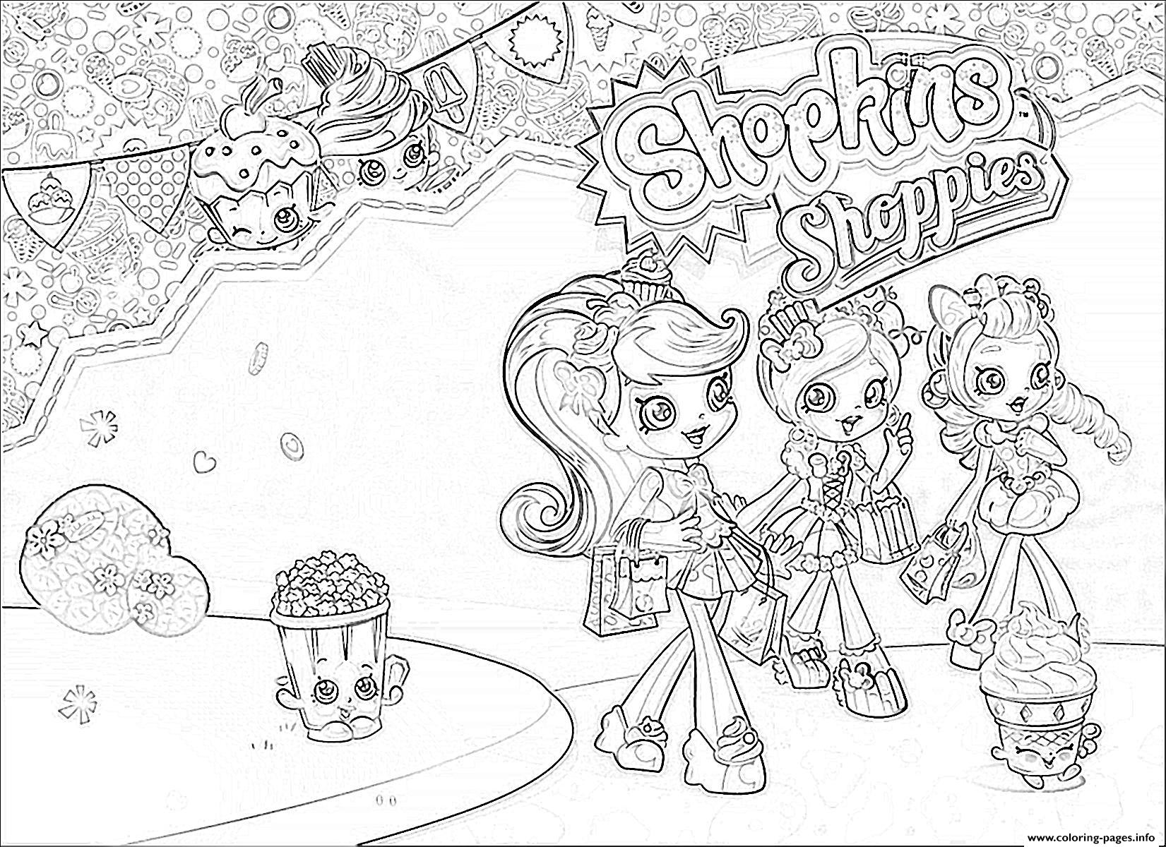 Shopkins Shoppies Girls Coloring page Printable