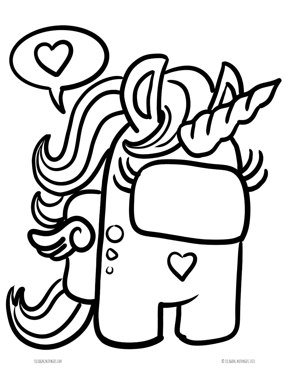 Among Us Coloring Pages - Coloring with Kids | Licorne à colorier,  Coloriage, Licorne coloriage