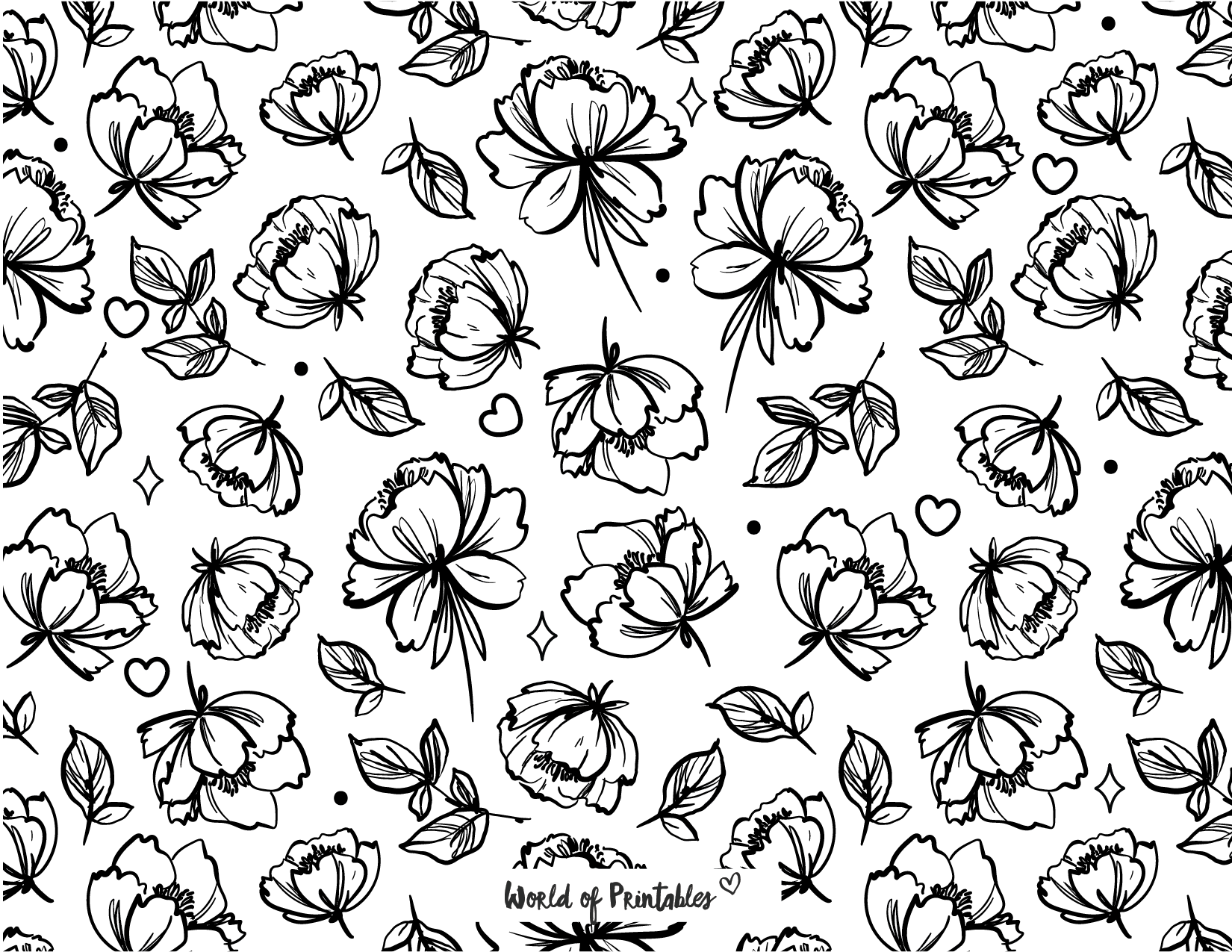 50 Best Flower Coloring Pages | Free Printables For Kids & Adults