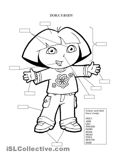 dora the explorer coloring pages - Clip Art Library