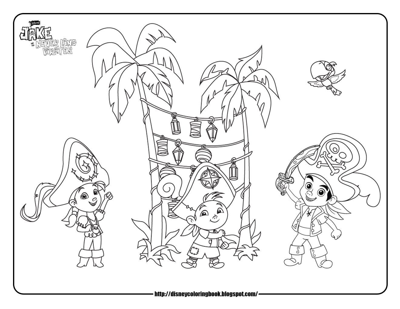 Jake and the Neverland Pirates 3: Free Disney Coloring Sheets | Team colors