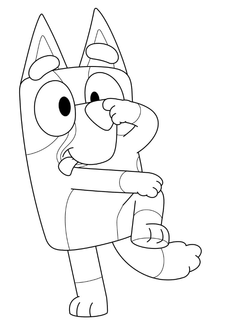 Funny Bluey Coloring Page - Free Printable Coloring Pages for Kids