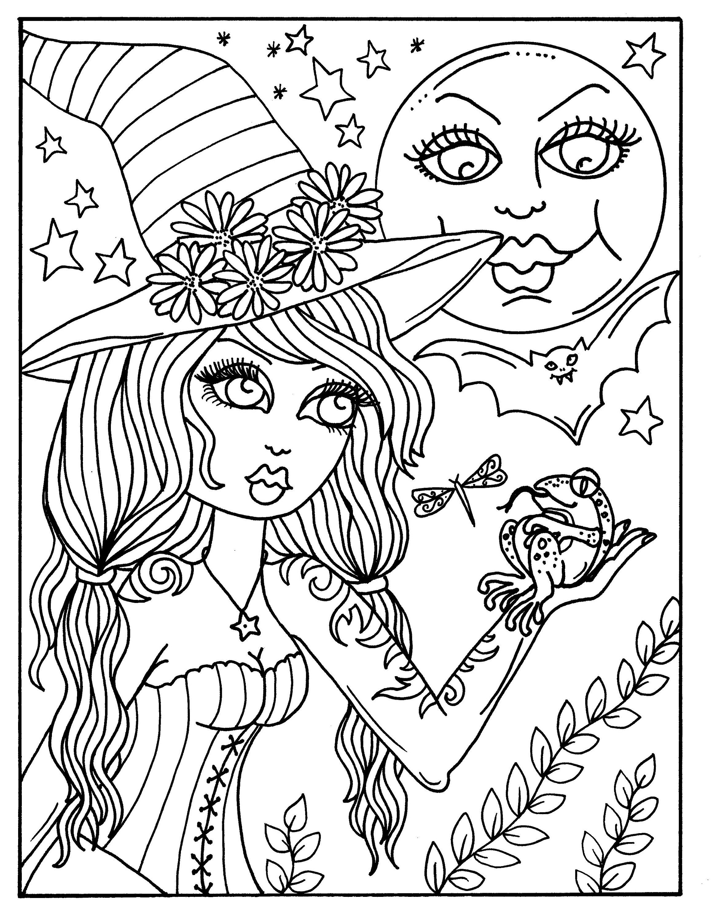 Hocus Pocus Witches printable Coloring pages for adults, halloween ...