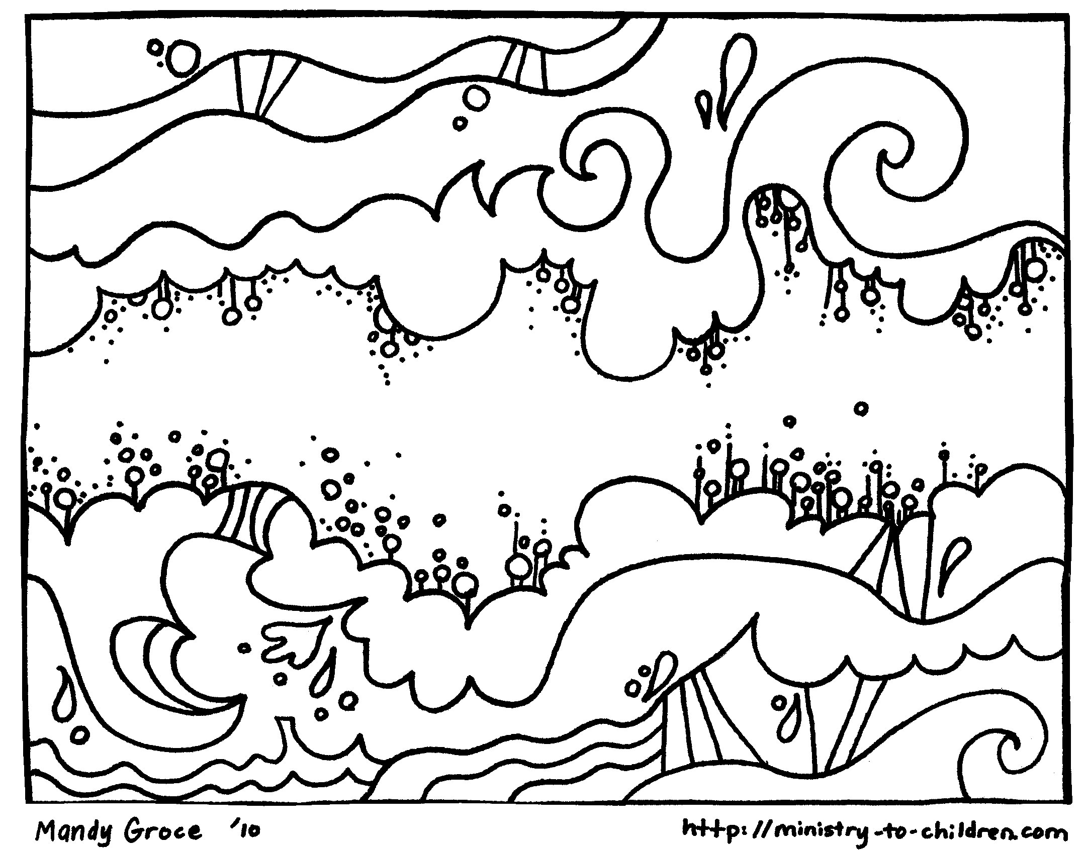 Creation Coloring Pages “God Made the Sky” – Welcome To Grace Church  Halewood