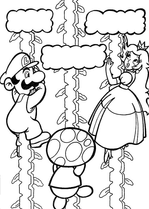 Mario Is Saving Princess Coloring Page - Free Printable Coloring Pages for  Kids