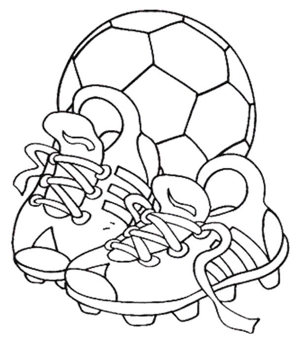 A Soccer Ball And Pair Of Soccer Cleats Coloring Page - Download & Print  Online Coloring Pages for F… | Online coloring pages, Sports coloring pages,  Coloring pages