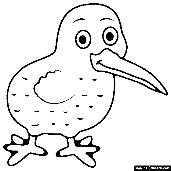 Kiwi Bird Coloring Page