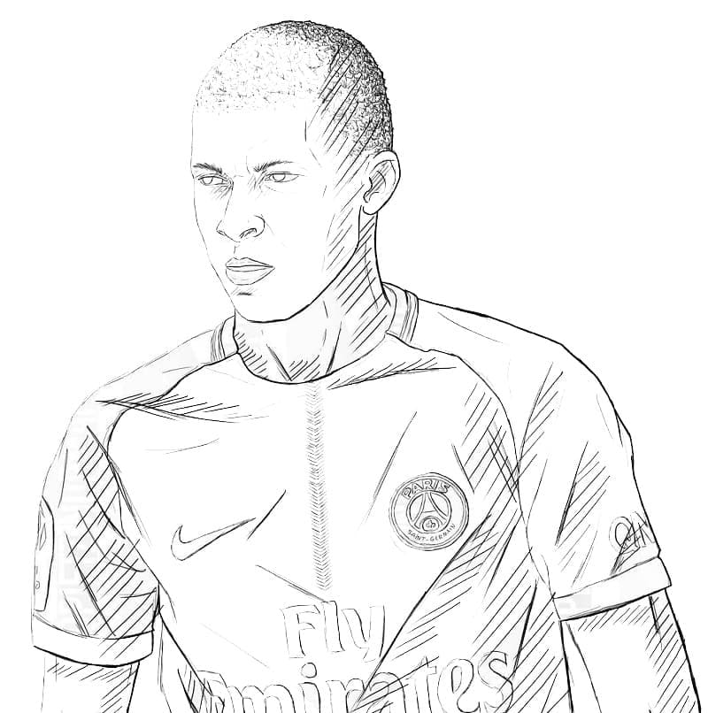 Kylian Mbappé Coloring Pages