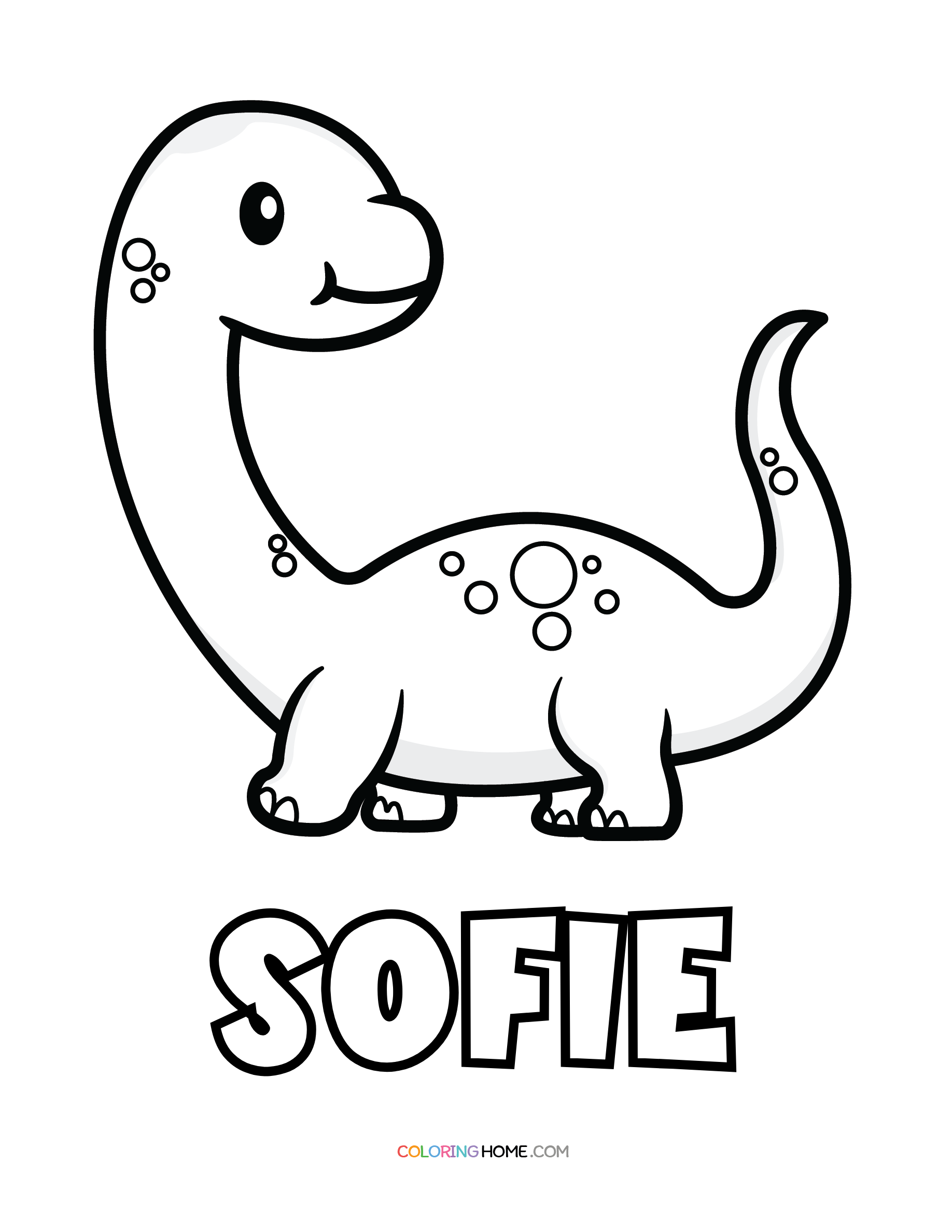 Sofie dinosaur coloring page