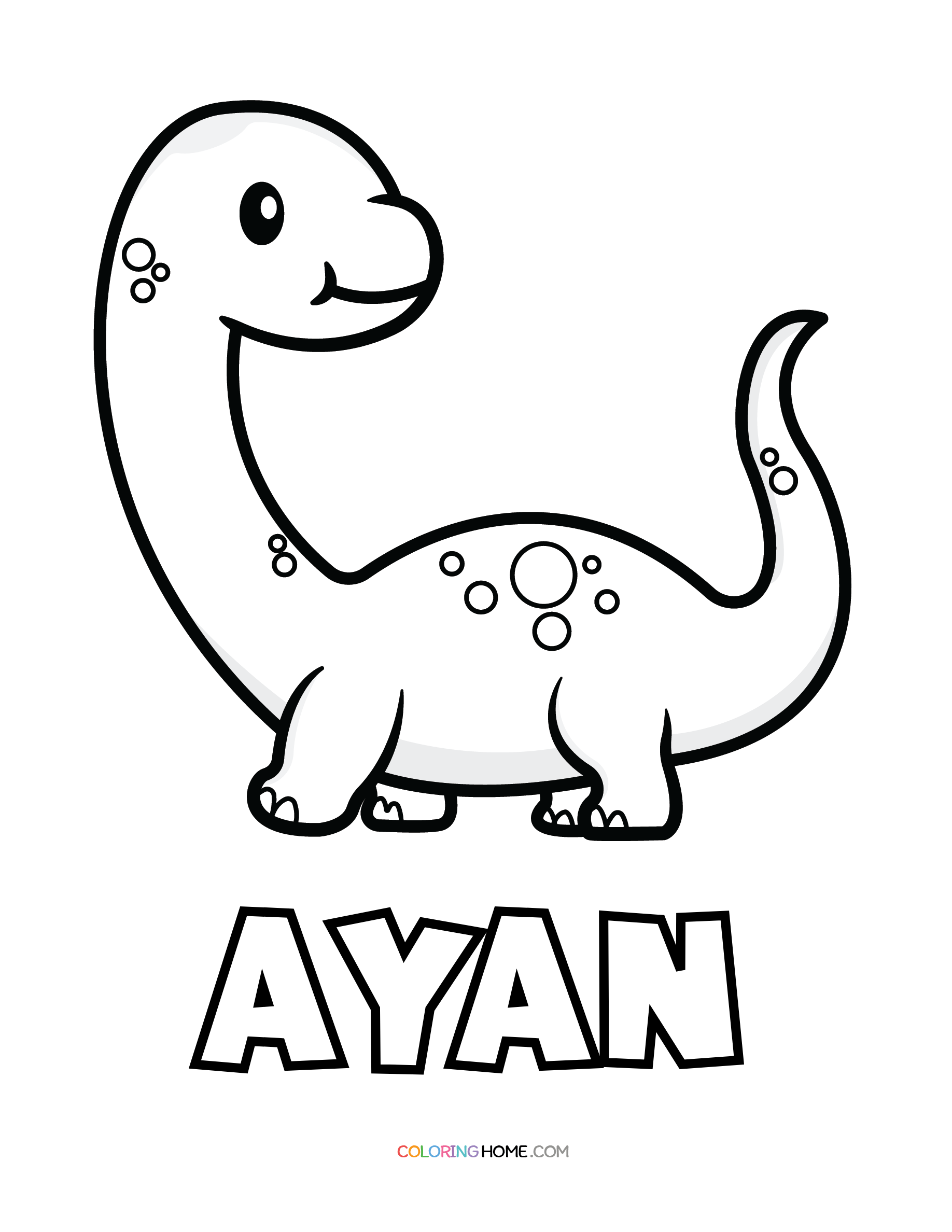 Ayan dinosaur coloring page