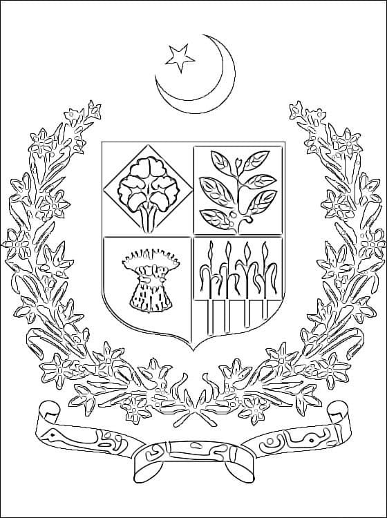 State Emblem of Pakistan Coloring Page - Free Printable Coloring Pages for  Kids