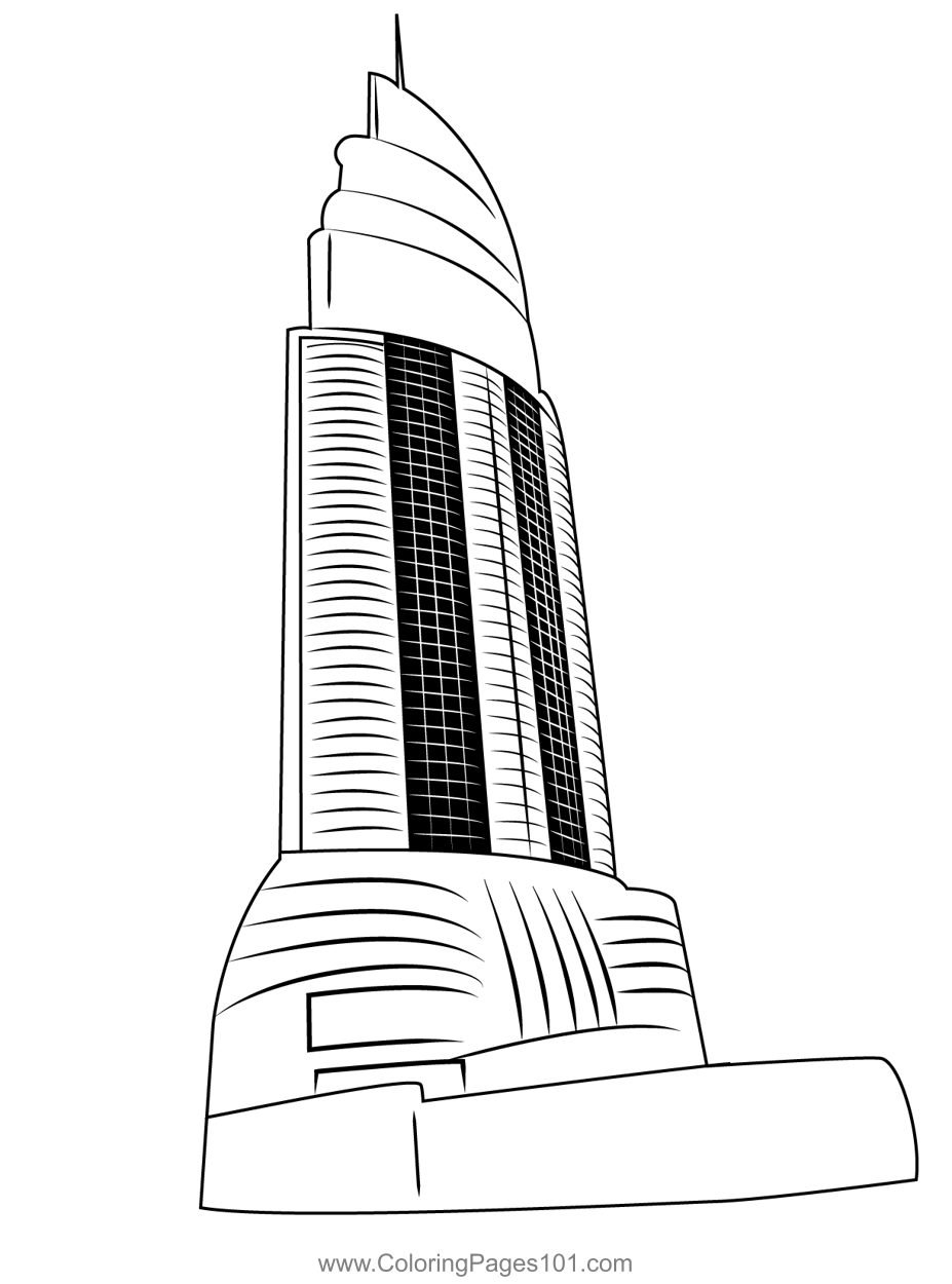 Db Dubai Mall Building Coloring Page for Kids - Free Skyscrapers Printable Coloring  Pages Online for Kids - ColoringPages101.com | Coloring Pages for Kids