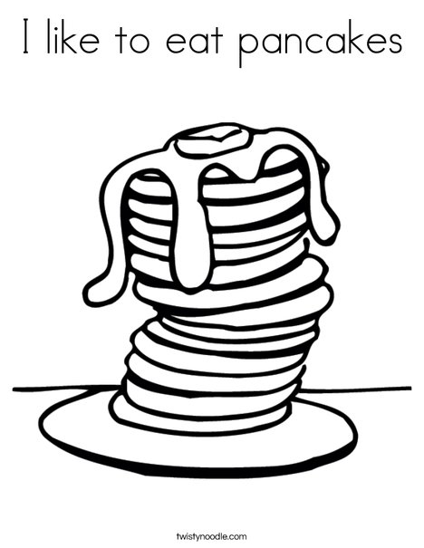 I like to eat pancakes Coloring Page - Twisty Noodle