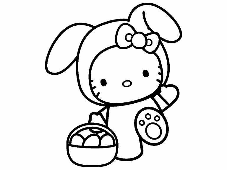 Hello Kitty Easter coloring page - Coloring Pages 4 U