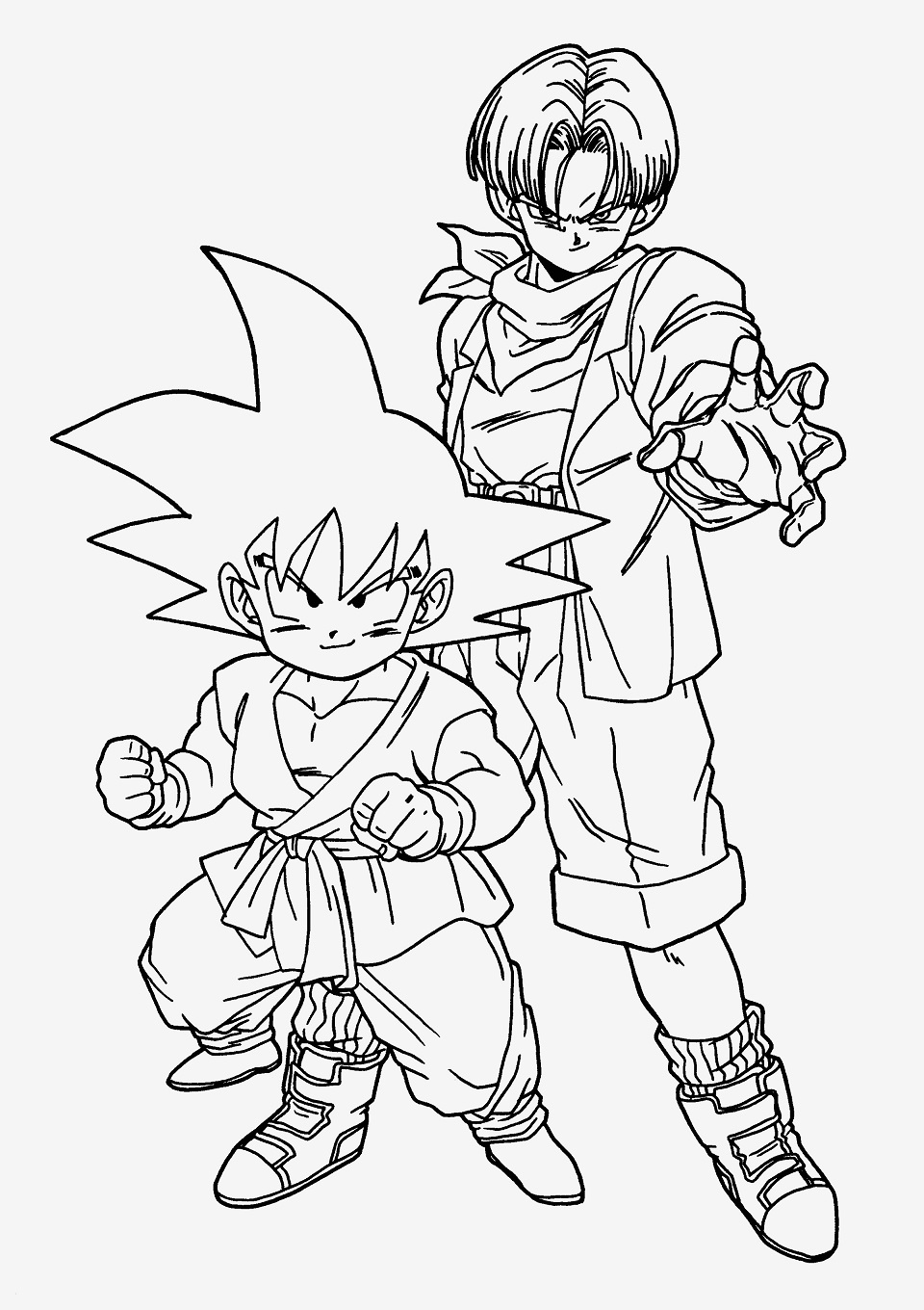 Cool Goten And Trunks Coloring Page - Free Printable Coloring Pages for Kids