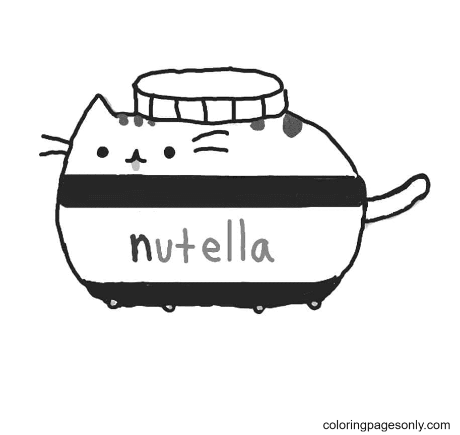 Pusheen Nutella Coloring Pages - Pusheen Coloring Pages - Coloring Pages  For Kids And Adults