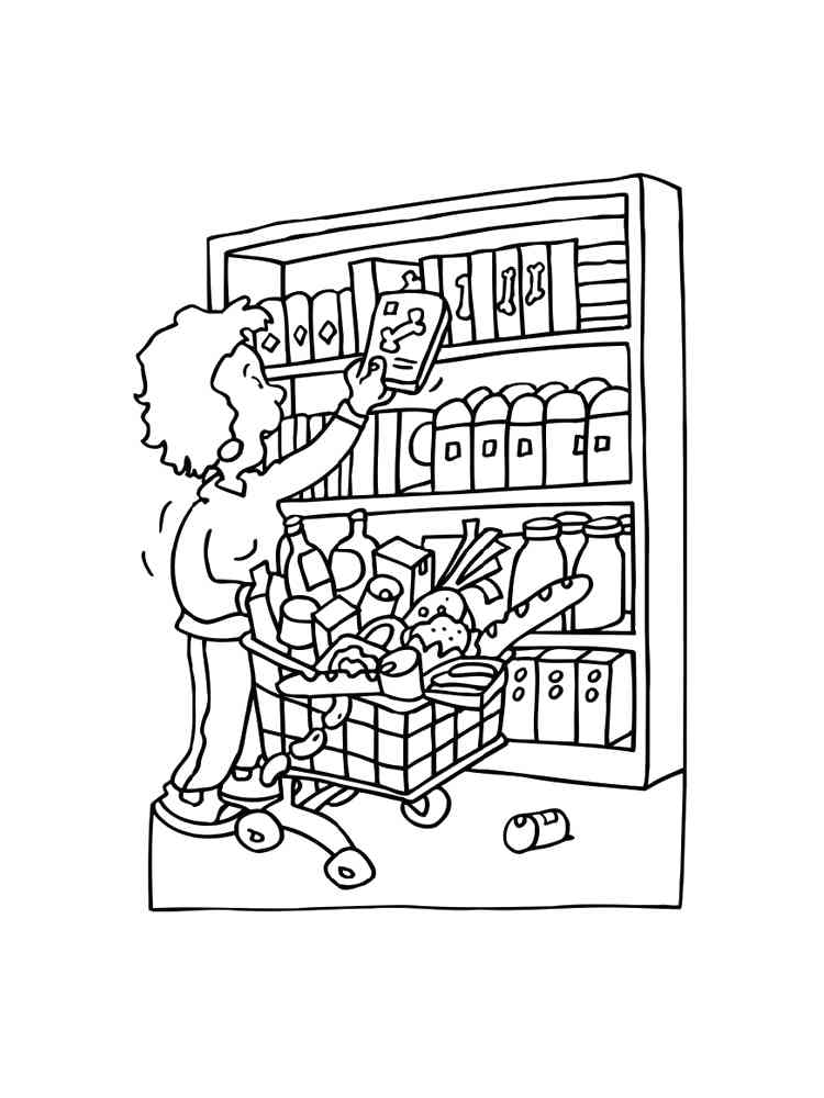 Shopping coloring pages