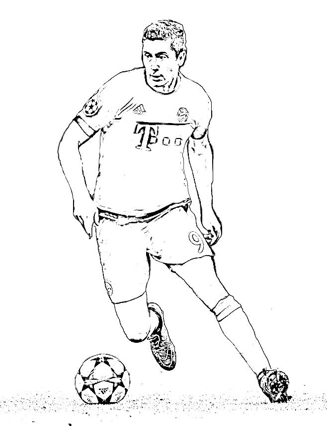 Lewandowski coloring page 2 – Having fun with children