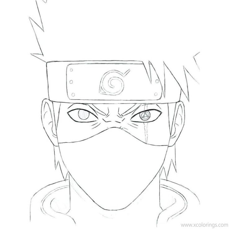 Kakashi with Mask Coloring Pages. in 2023 | Coloring pages, Mask, Kakashi