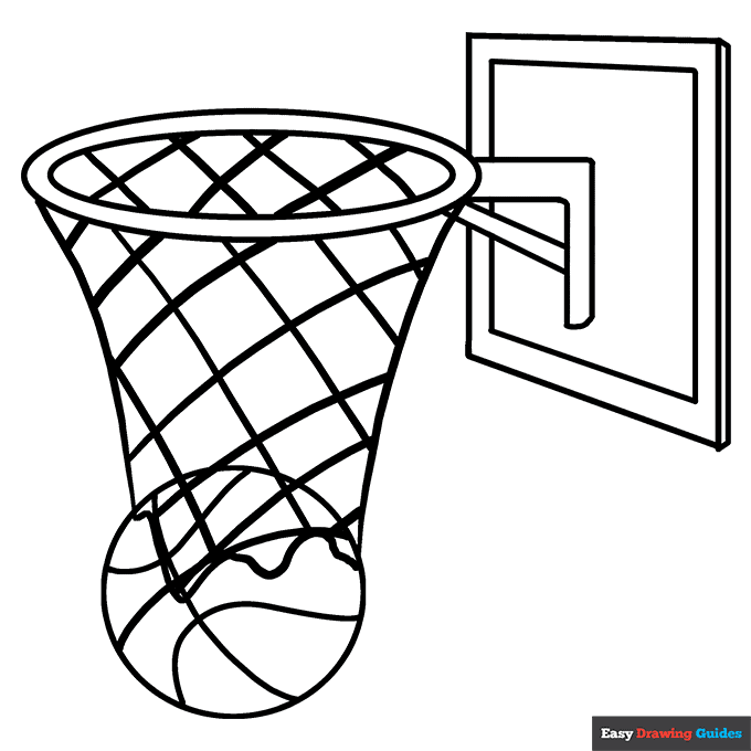 Basketball Hoop Coloring Page | Easy ...