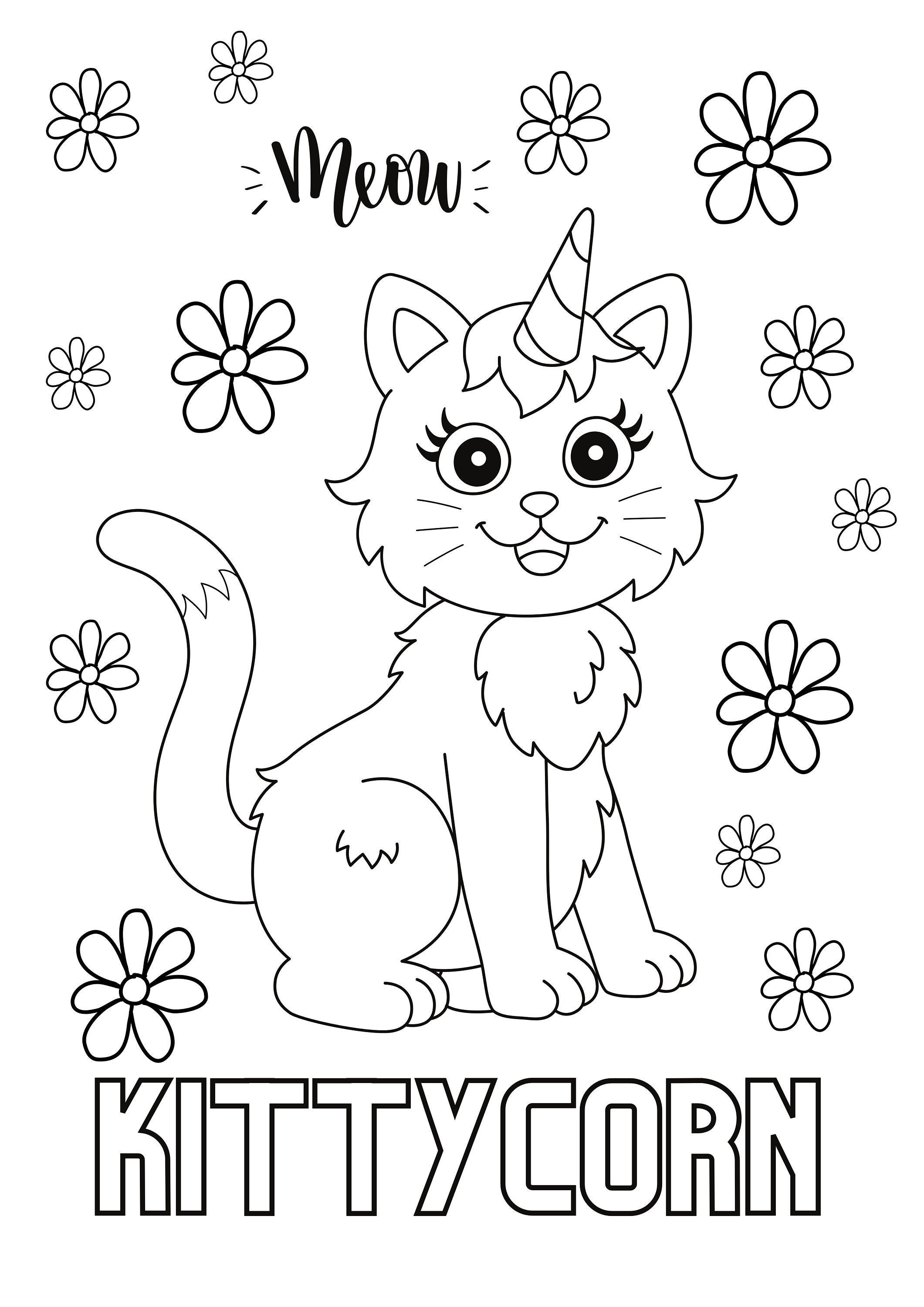 Kittycorn Coloring Page Instant ...