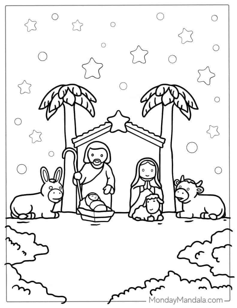 20 Nativity Coloring Pages (Free PDF ...