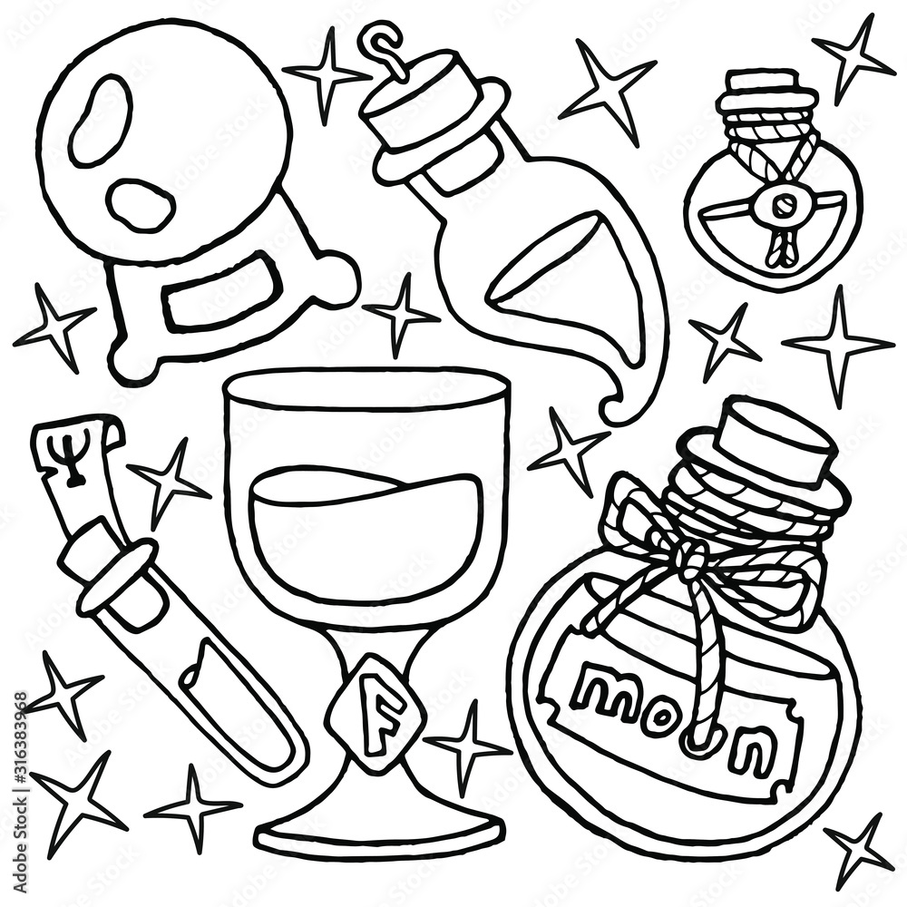 Magic potions icon vector image. Hand ...