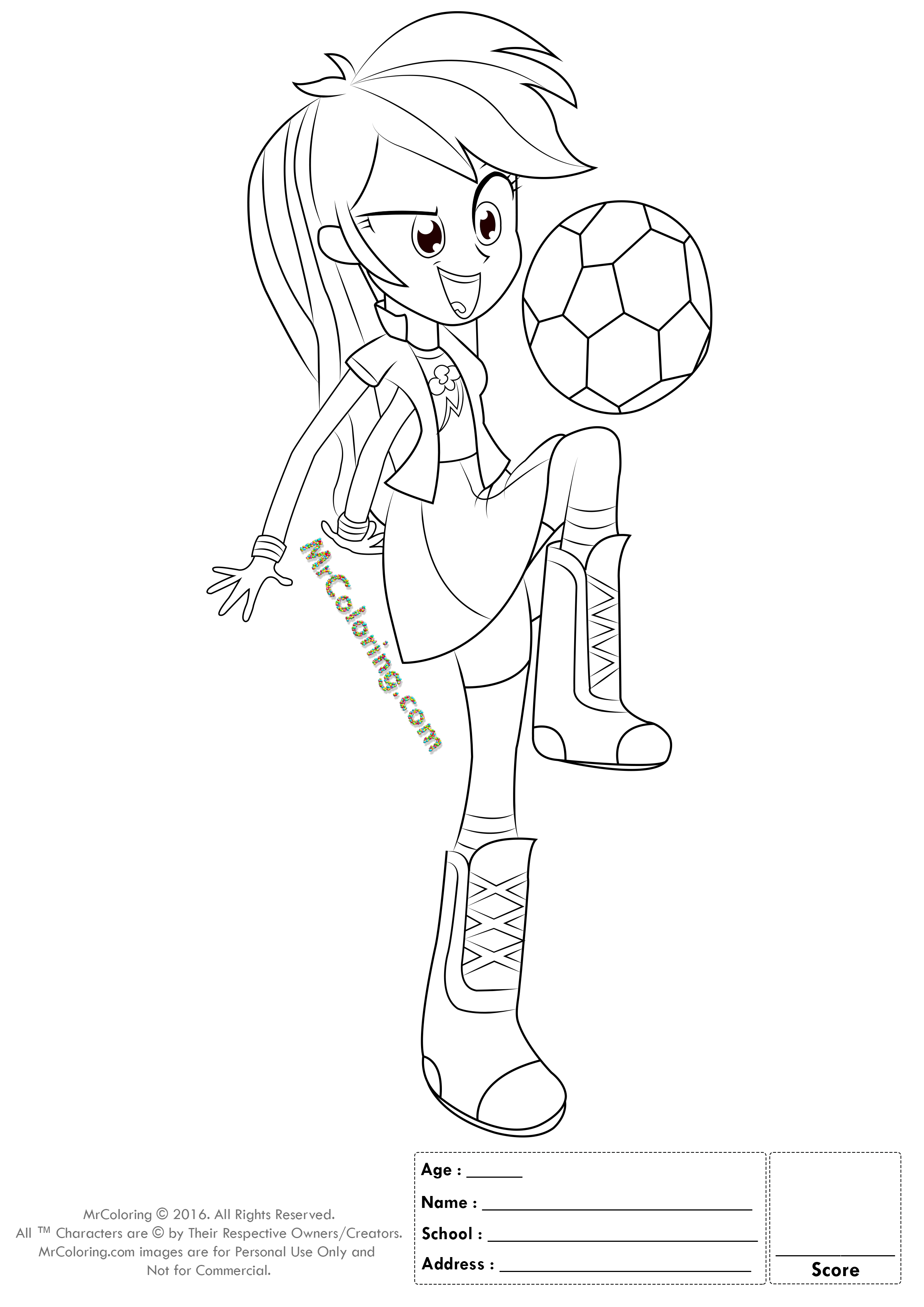 MLP Rainbow Dash Equestria Girls Coloring Pages - 4 | MrColoring.com