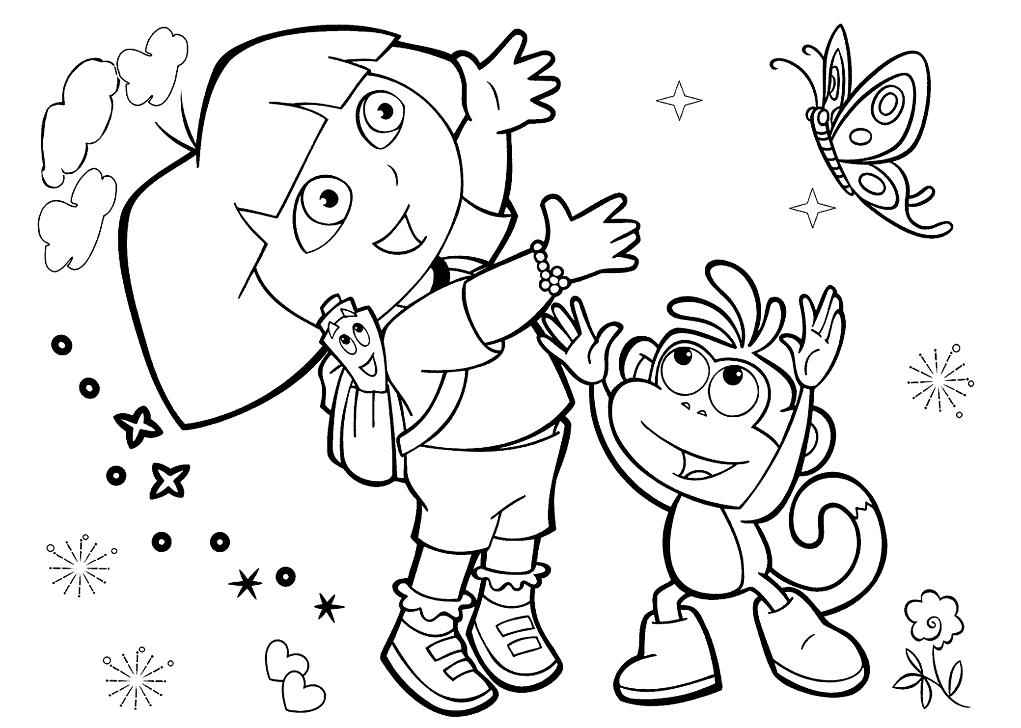 Cartoon Friends Coloring Pages Printable - Coloring Pages For All Ages