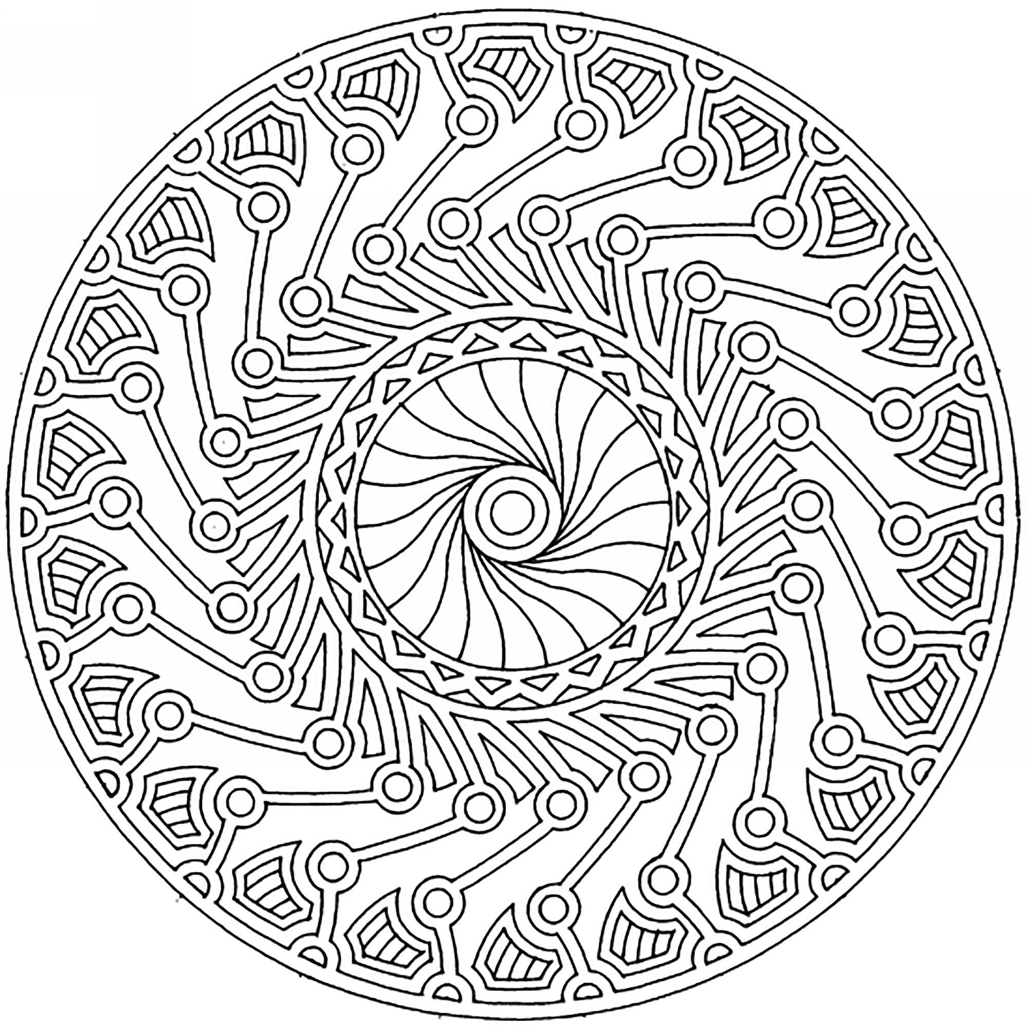 Hard Mandala - Coloring Pages for Kids and for Adults